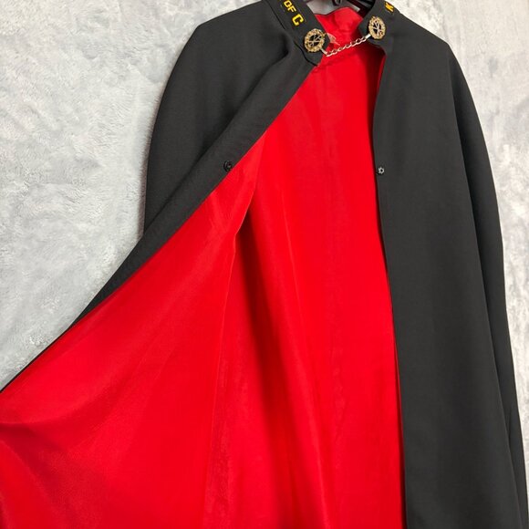 Vintage Knights Of Columbus Ceremonial Cape Cloak Black/Red The English Company - Picture 6 of 13